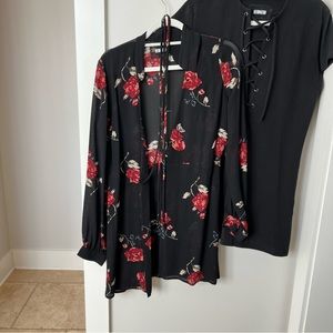 Reformation Long Sleeve Mini Wrap Dress